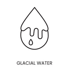 Water sources, glacier line icon vector for water packaging with editable stroke