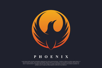 Phoenix logo design unique concept Premium Vector