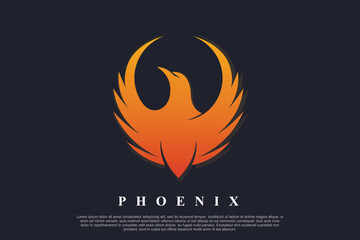 Phoenix logo design unique concept Premium Vector