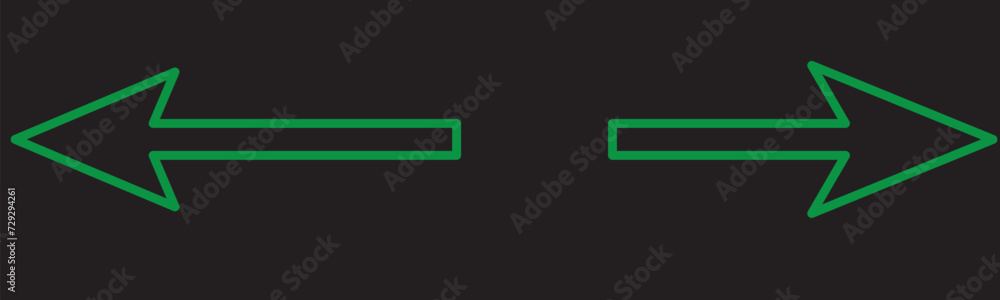 Poster left and right arrow, pointer, cursor in opposite direction. intersection, navigation, forward-backw