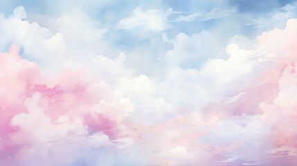high narrow watercolor cumulus
