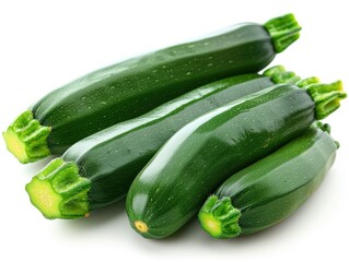 fresh zucchini on white background