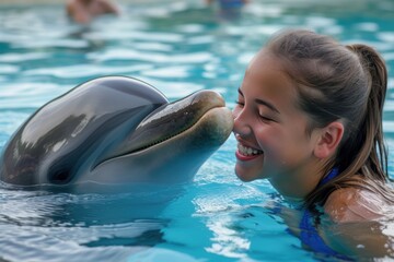 A family wellness day with the help of dolphins. Wellness day with the help of animal therapy (Dolphin therapy)