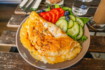 Omelet and Vegetables