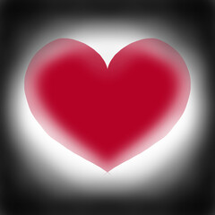 Red heart shape illuminates black background