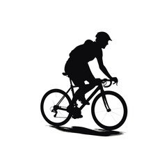 Obraz premium silhouette of male cycling during race