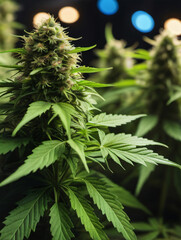 Photo Of Background Of Cannabis Marijuana Leaves On Medical Weed Hemp Bushes