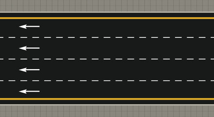 Empty highway asphalt road texture, Ariel View Road, Empty highway black asphalt road with dividing lines, Top view, Vector Illustration