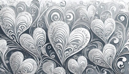 background of black and white abstract hearts