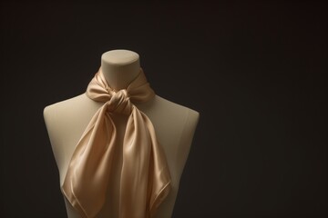 mannequins torso with a silk scarf tied in a bow