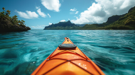 Kayak. travel concept.  - obrazy, fototapety, plakaty