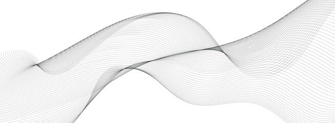 curved wavy lines tech futuristic motion background. Abstract wave element for design. Wave with lines created using blend tool. Curved wavy line png