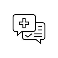 Fototapeta premium Healthcare chat outline icons, minimalist vector illustration ,simple transparent graphic element .Isolated on white background