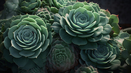 Obraz premium close-up images of the pristine rosettes of succulents