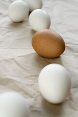 White eggs are on the table