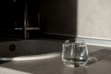 glass of water on the table