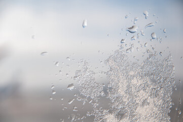 water drops on blue background