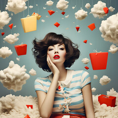 woman with balloons Generative AI