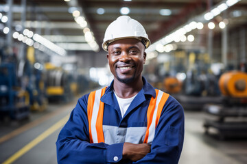 Experienced Production Supervisor in safety gear, monitoring the efficient workflow in a busy industrial setting