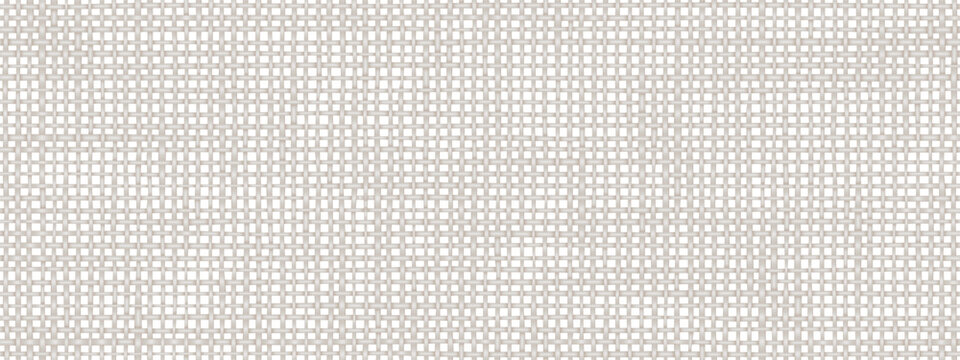 Abstract linen burlap seamless pattern with uneven interlocking texture. Top view of cotton canvas for cross-stitch embroidery. Square mesh blank fabric for handcraft. Rough hessian bg.