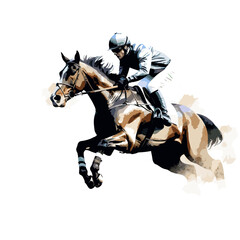 Fototapeta na wymiar silhouette of rider on horseback during riding competition