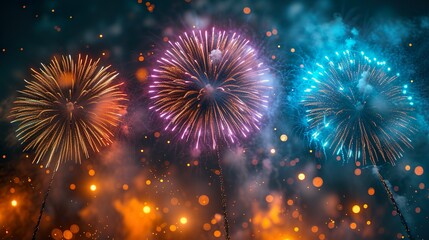 Fototapeta premium Fireworks in the night, fireworks wallpaper