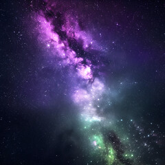 Fototapeta premium Aurora Purple Green and Milky Way Galaxy Loop.