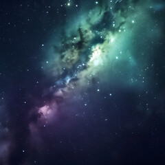 Obraz premium Aurora Purple Green and Milky Way Galaxy Loop.