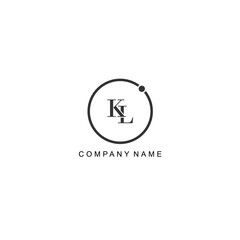 Initial KL letter management label trendy elegant monogram company