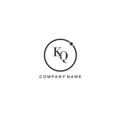 Initial KQ letter management label trendy elegant monogram company