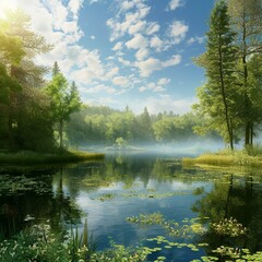 Fototapeta premium lake in the forest