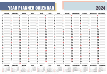 Yearly Planner Calendar for Effective Organization in 2024