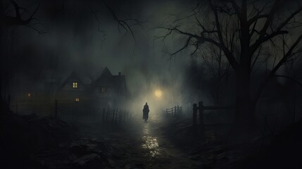 Eerie Ghostly Presence in the Chilling Fog