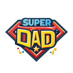 Fathers day card for Dad. Super Dad shield.