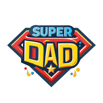 Fathers day card for Dad. Super Dad shield.