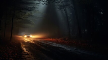 Mysterious Flickering Car Lights: Eerie Strobe Effect in the Night