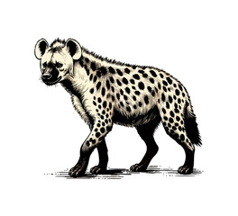Spotted Hyena hand drawn vector illustration graphic - obrazy, fototapety, plakaty