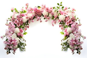 wedding flower arch isolated on white background