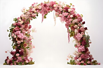 wedding flower arch isolated on white background
