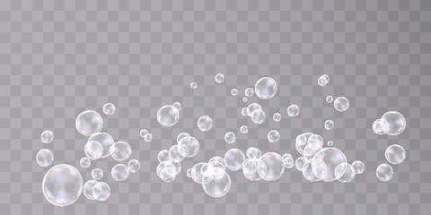 Bubble. Air bubbles over water on a transparent background.