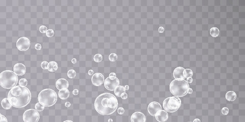 Bubble. Air bubbles over water on a transparent background. - obrazy, fototapety, plakaty