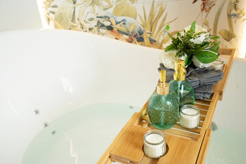 White tap and stone water basin