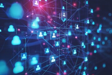 Obraz premium Social network connection background, Abstract digital network background