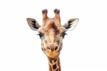 Giraffe head isolated on white background