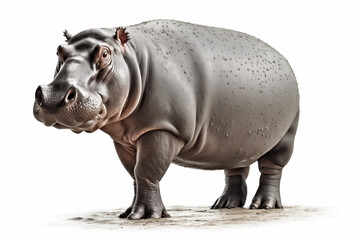 Obraz premium Hippopotamus isolated on white background.