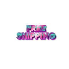 3D Free shipping text poster
