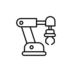 Robotic arm outline icons, minimalist vector illustration ,simple transparent graphic element .Isolated on white background