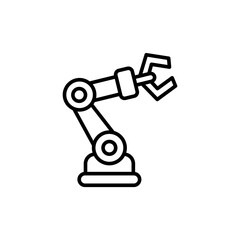 Robotic arm outline icons, minimalist vector illustration ,simple transparent graphic element .Isolated on white background