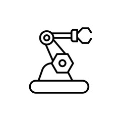 Robotic arm outline icons, minimalist vector illustration ,simple transparent graphic element .Isolated on white background