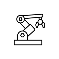 Robotic arm outline icons, minimalist vector illustration ,simple transparent graphic element .Isolated on white background
